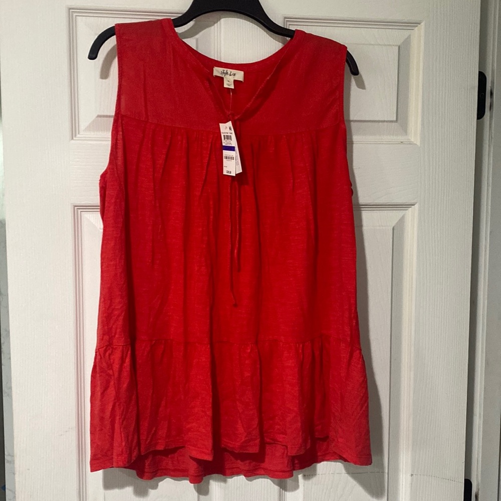 Red tunic blouse never been worn